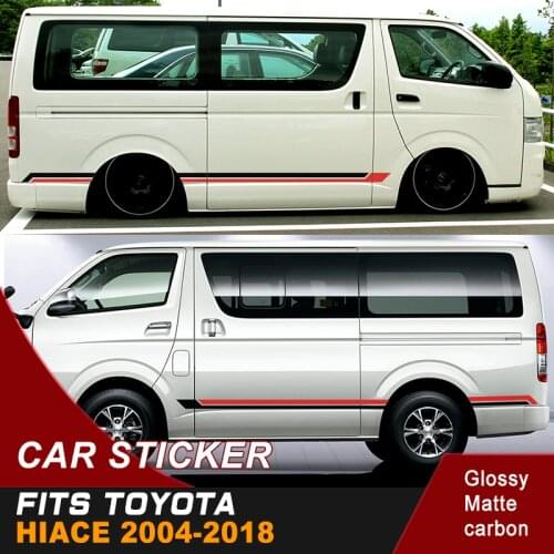 2 colors side door stripe cool line decal car body graphic Vinyl sticker for hiace 2004-2018
