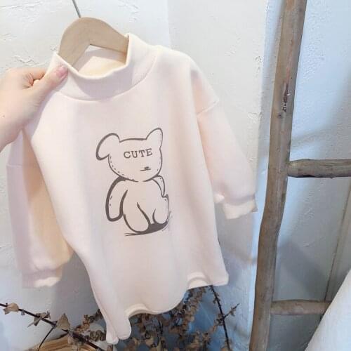2020 Winter Casual Solid Clothes Cartoon Sweatshirt For Girls High Quality Fashion Sweatshirt For Children