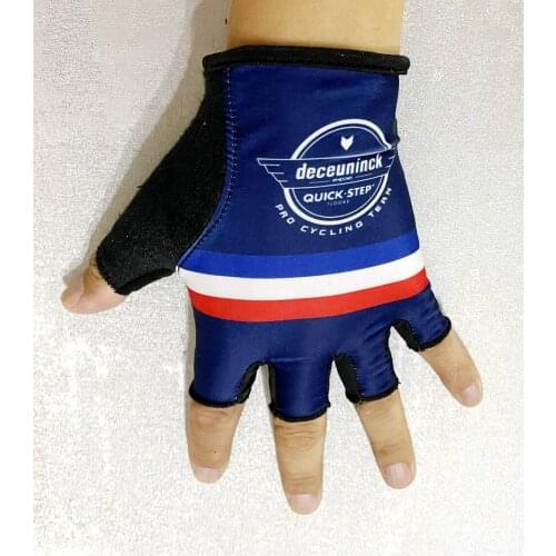 2021 Deceuninck Quick Step TEAM FRANCE One Pair Sports Half Finger Cycling Jersey Gloves MTB RoadGel Gloves