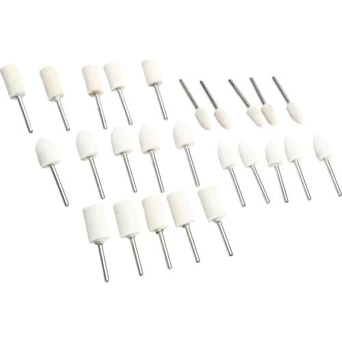 25PCS 3mm 1/8" Shank Felt Wool Grinding Buffing Polishing Wheel Pad Abrasive Tools for Dremel Rotary Tools Dremel Accessories