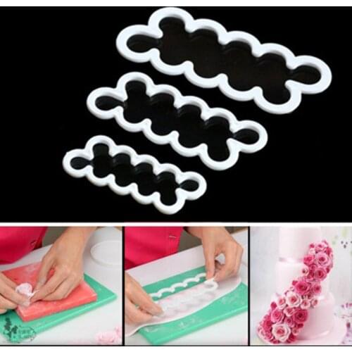 3PCS/set 3D Rose Petal Flower Shaped Cutter Maker Elegant Cake Mould Fondant Cake Decorating Mould Sugar Craft Mould DIY tools