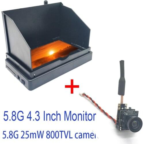 5.8G 40CH Dual Antennas FPV Goggles Monitor Video Glasses Headset HD for Racing Drone With 5.8G 25mW video transmitter camera