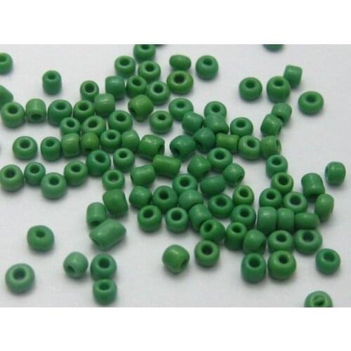 5000 Opaque Glass Seed Beads 2mm (10/0) Green + Storage Box