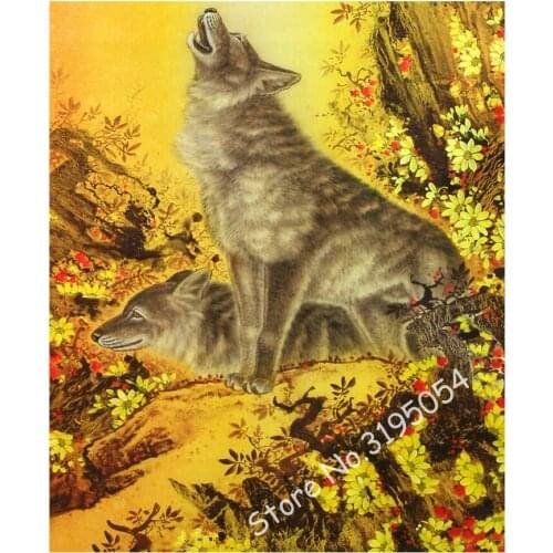 5D diy Diamond Painting animal wolf 3d Cross Stitch Full diamond embroidery diamond Mosaic pattern beaded embroidery diamond F12