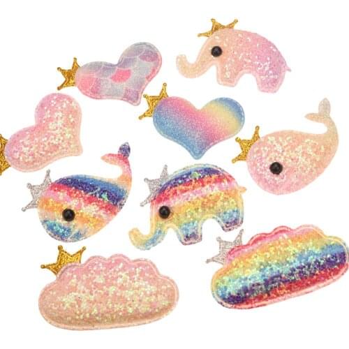 135PCS Glitter Hair Accessories Fashion Flower Headwear Sequin Accessories For DIY Hairclip Hair Bows Headband Hairband