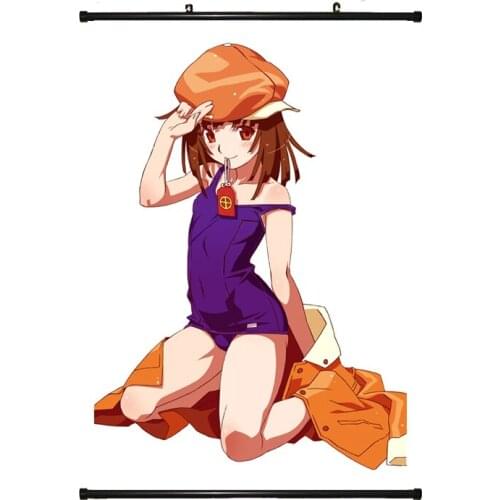 Coscase Anime Bakemonogatari Senjougahara Hitagi Hachikuji Mayoi Oshino Shinobu Home Decor Wall Scroll Decorative Poster