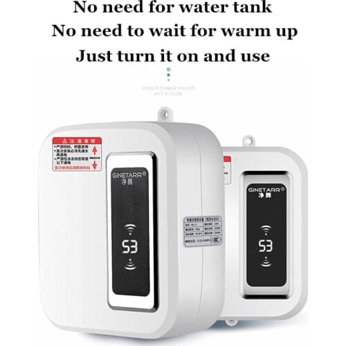 Electric Tankless 3500W Mini Instant Hot Water Heater Kitchen Faucet Tap Heating Stainless Steel Constant Temperature Automatic