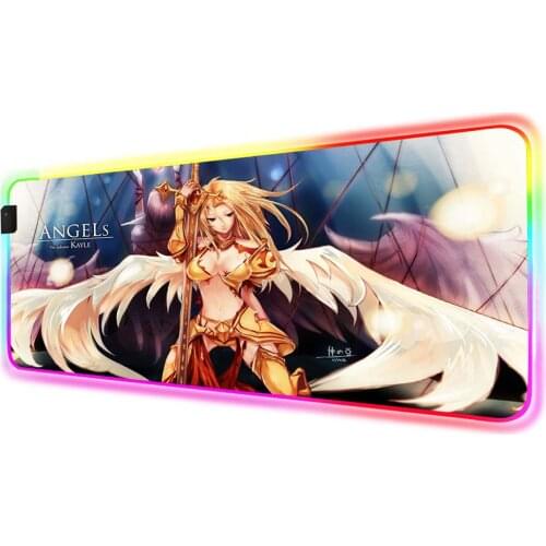 Mairuige Anime Saint Seiya Gaming Computer Mouse Pad RGB Large Illuminated Mouse Pad Player PC Table Mat with Backlight 90X40CM