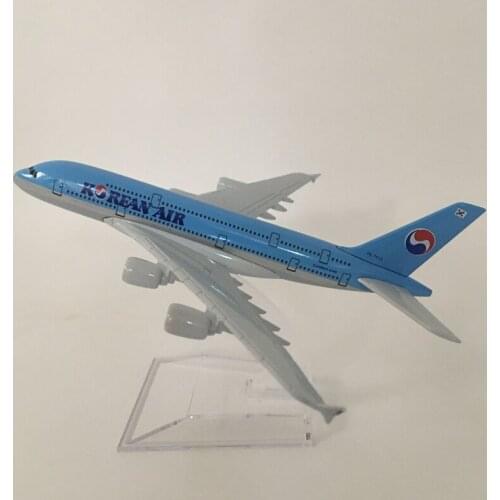 JASON TUTU 16cm Plane Model Airplane Model Aircraft Model 1:400 Diecast Metal Korean Air Airbus A380 Airplanes Plane Toys