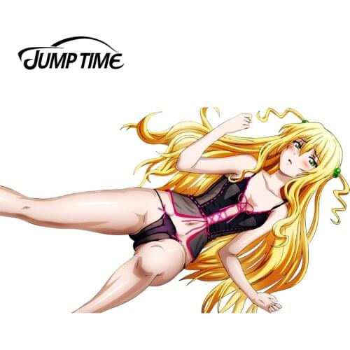 JumpTime 13cm x 7.6cm Maken-Ki! Anime Car Bumper Decal 3D Car Stying Sexy Graphics Rear Windshield Car Stickers and Decals