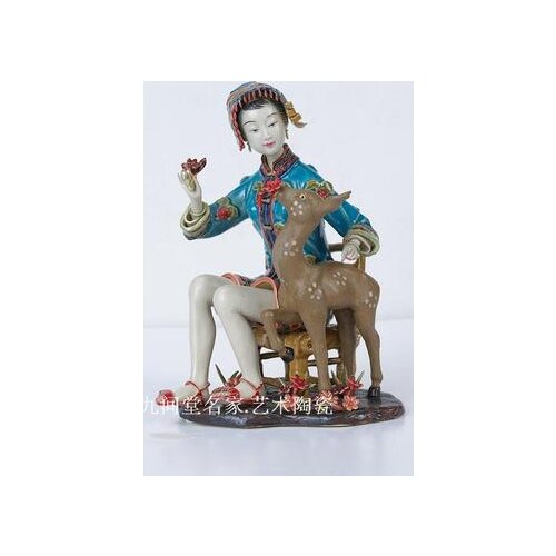 Li Jialue Shiwan doll porcelain classic figures Chinese furnishings Linnaihe folk arts and crafts Sculpture statue Home