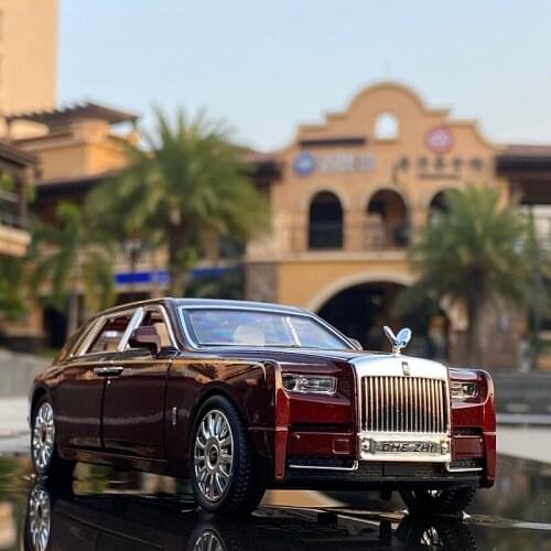 1/24 Rolls Royce Phantom Alloy Car Model Collection 6 Door Open Sound Light Metal Car Toys Children Gift Decorations For Home