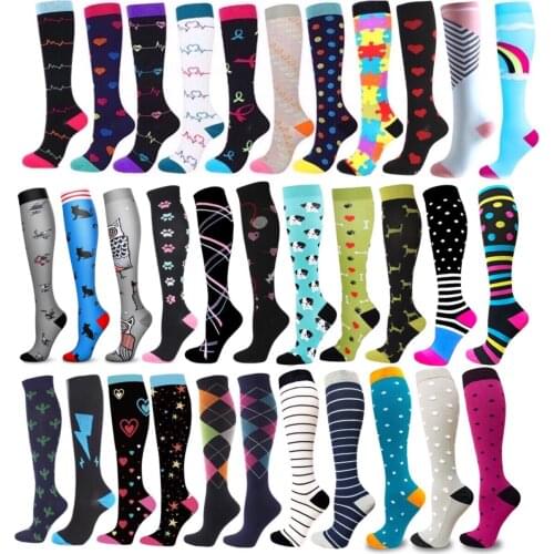 Unisex Compression Stockings Soccer Stocking Breathable Fitness Sport Socks Helps with Tired Or Painful Legs And Reduces Edema