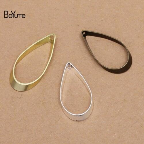 BoYuTe 100Pcs 11*22MM 3 Colors European Metal Laminate Wholesale Brass Water Drop Charm Findings