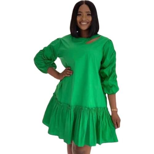 Summer Dress Women 2021 Pleated Ruffle Ladies Geen Red Pink Black Mini Short Ruched Dress Big Shirt Dress Casual Elegant Clothes