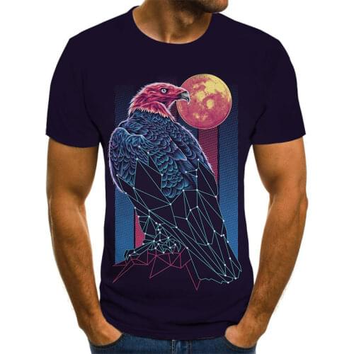 SUMMER 2021 NEW Popular 3D Short Sleeve Cute Eagle Print Men T-shirt Hip-hopFashion Popular Breathable T-shirt Oversize t-shirt