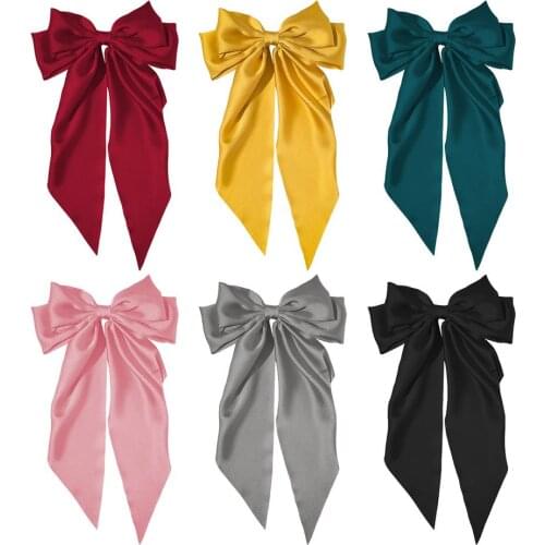 6Pcs Fashion Personality Plain Satin Bows Hair Clips Silk Hair Clip Relaxed And Comfortable Hair Clip Headware
