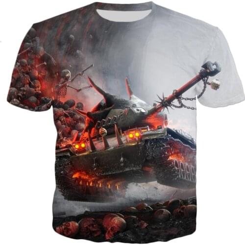 Tank world pattern mens T-shirt cosmos Cool game 3D print 2020 summer new fashion t shirts men casual cool oversized t-shirts