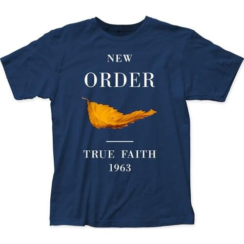 Men Tops Clothes Cotton New Order True Faith Fitted Tee Shirts Male Tshirt Guys T-shirt