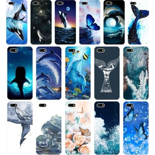 77AA Whale Fish Wave Sea Soft Silicone Tpu Cover phone Case for Huawei Honor 7A PRO 5.45 5.7 7C 7X Y5 2018