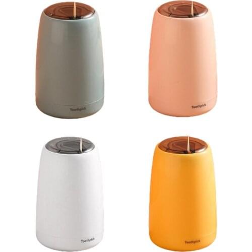 Nordic Style Plastic Toothpick Holder Dispenser Automatic Pressing Tooth Pick Container Storage Box for Home Restaurant