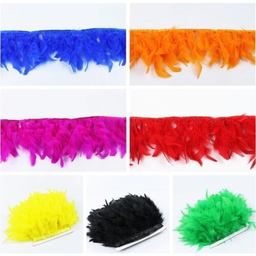 New 10 Meter fluffy Beautiful Turkey feathers ribbon fringe 4-6inch turkey feather trimming for carnival costumes Diy Clothing