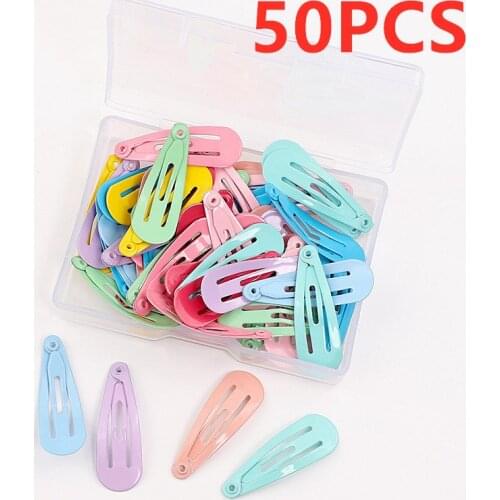 2021 New Baby Girls Snap Hair Clip Kid Hair Pin Solid Color Metal Hairgrip Girl Women Barrette Hairpin Hair Accessories
