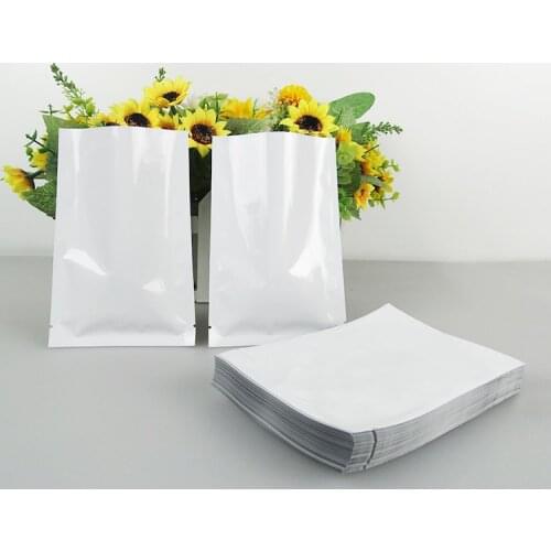 Wholesale 6*9cm Flat Pocket Mylar Foil Open Top Heat Seal Packing Bags Food Coffee Storage White Aluminum Foil Vacuum Pack Pouch