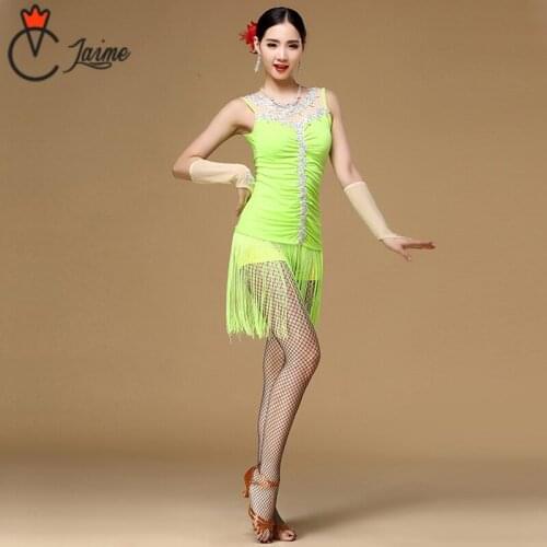 Latin Dance Dress Girls Kids adult Modern Ballroom tassel Fringe Salsa Tango tassels samba carnival costume compitition outfit