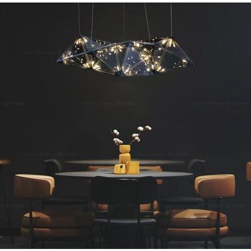 Post-modern living room chandelier creative diamond glass lamp Nordic designer model room dining room lighting