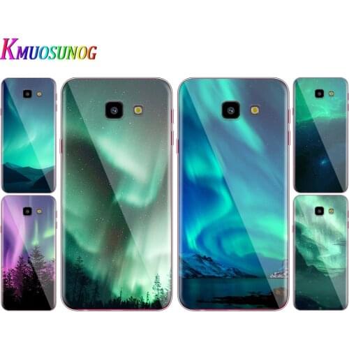 Transparent Cover Northern Lights Sky For Samsung Galaxy J8 J7 J6 J5 J4 J3 J2 Duo Prime Plus Core 2018 Phone Case