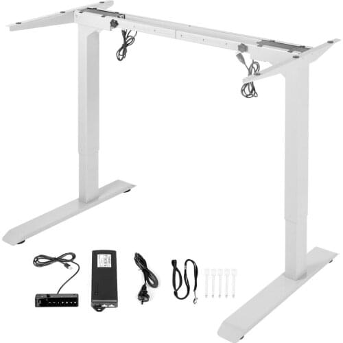 Height-adjustable desk, height-adjustable electric table frame, height-adjustable standing desk