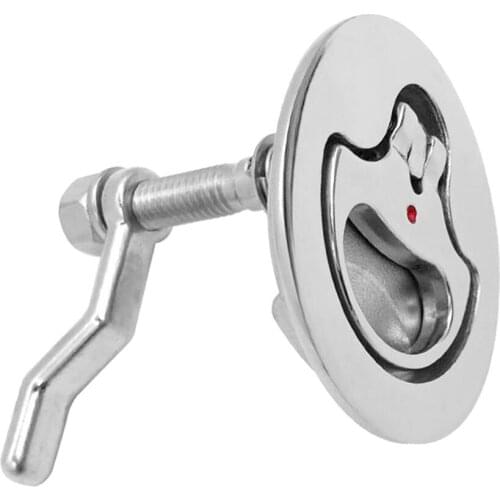2 inch 52mm Boat 316 Stainless Steel Flush Mount Pull Hatch Cam Latch Lift Handle with Back Plate, Silver