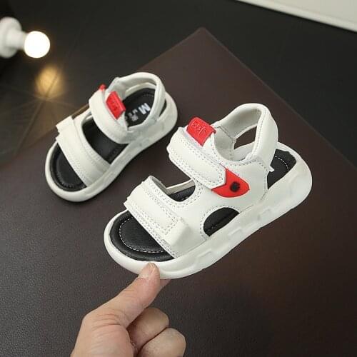 2020 summer cowhide leather sandals outdoor sport beach shoes breathable boys girls runway sandals baby comfortable casual shoes