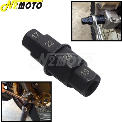 3/8" Drive Motorcycle Hex Key Spindle Wrench Tool Hex Allen Front Rear Wheel Hub Axle Spindle Socket Adapter 17 19 22 24mm Size