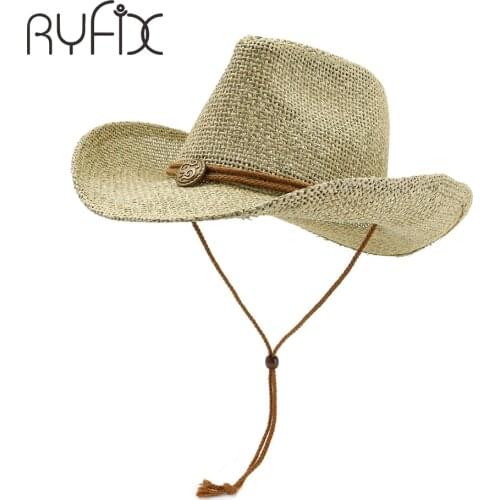 Sun hat for men and womens summer hats personalized western cowboy straw hat beach hat HA18