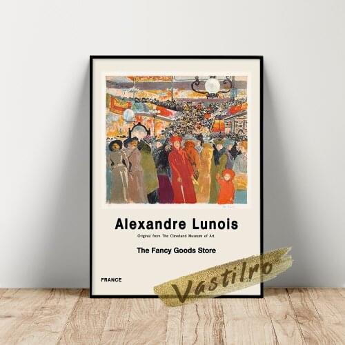 Alexandre Lunois Exhibition Poster, Lunois The Fancy Goods Store Wall Picture, Vintage Figure Color Art Prints, Birthday Gift