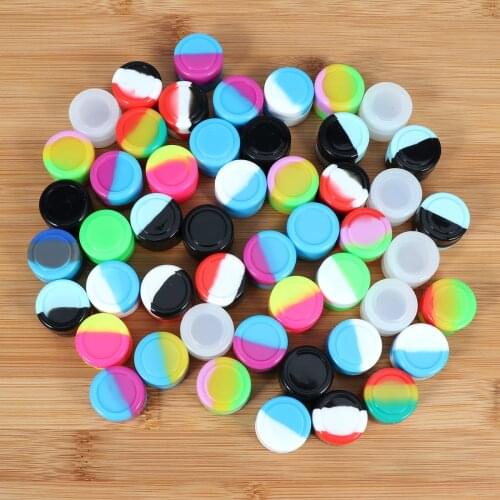 50PCS 2ML Silicone Box Funny Container For Smoke Paste And Smoke Oil Electronic Cigarette Accessories (Assorted Color)