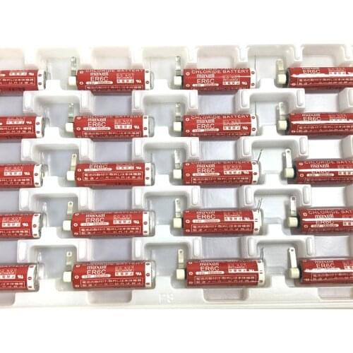 10pcs/lot New Original Maxell AA 14500 ER6C 3.6V Lithium Thionyl Chloride Battery PLC Batteries With welding feet Made in Japan
