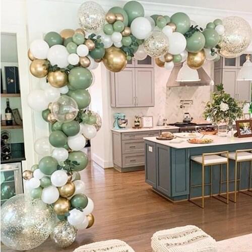 119pcs/set Retro Green Balloons Arch Garland Kit Avocado Green Balloon Wedding Decorations Baby Shower Party Decor