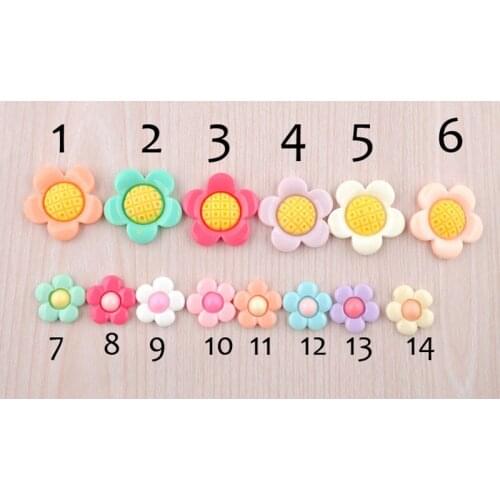 32/22mm Mixed size and color Resin Crafts Flower Flatback Cabochon Scrapbook Fit Embellishments Home Decor 36pcs/bag 004004082