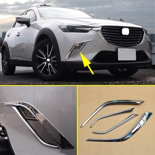 ABS Chrome Head Front Foglight Fog Lamp Lights Cover Trim Fit For Mazda CX-3 2016 2017 2018 2019 Accessories