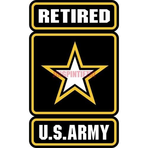 Car Stickers U.S. Army Retired Logo Military Soldier Bumper Sticker Vinyl Decal Racing Helmet Motorcycle Vinyl Stickers