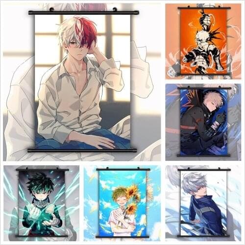 Boku no Hero Academia Katsuki Izuku Shouto Bakugo Midoriya Todoroki Anime Manga HD Print Wall Poster Scroll