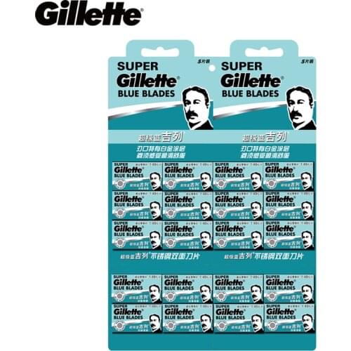 Gillette Super Blue Razor Blade Shave Shaver Blades Men Shaving Razor Blades Stainless Steel Double Edge Shaving Blades 100pcs