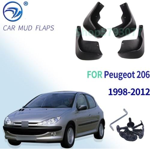 Mudflaps For Peugeot Naza 206 Bestari 1998 - 2012 Mud Flaps Splash Guards Mudguards Front Rear 1999 2000 2001 2002 2011 2010