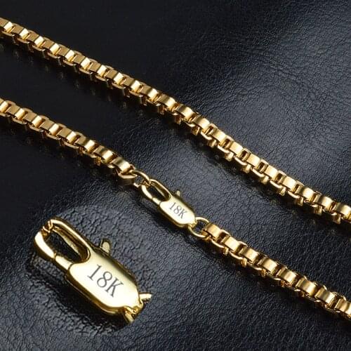 Top Quality Simple Elegant Gold Color Necklaces Chain For Men Jewelry Accessory 24inch Wholesale DIY Long Chain