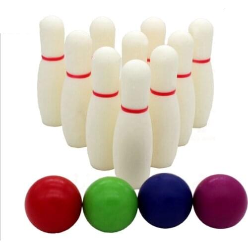 Childrens Bowling Toy Set with 10 Bowling Pins 4 Balls Bowling Set Skittles Table Game Toys Parent-Child Table Game