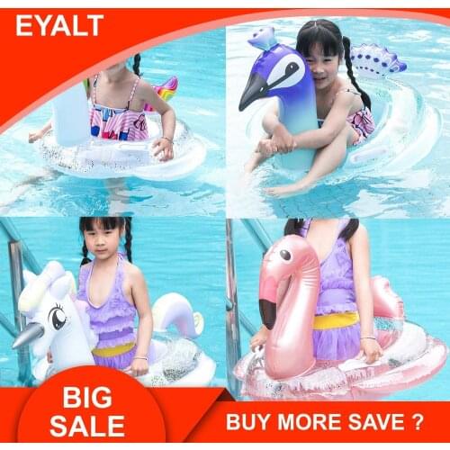 Childrens new inflatable seat ring Princess Unicorn float mount sequins