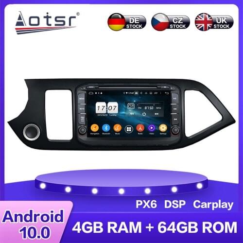 For KIA PICANTO MORNING Android 10 Car Multimedia DVD Player 4G 64GB PX6 Auto GPS Navigation Stereo radio Headunit DSP Carplay